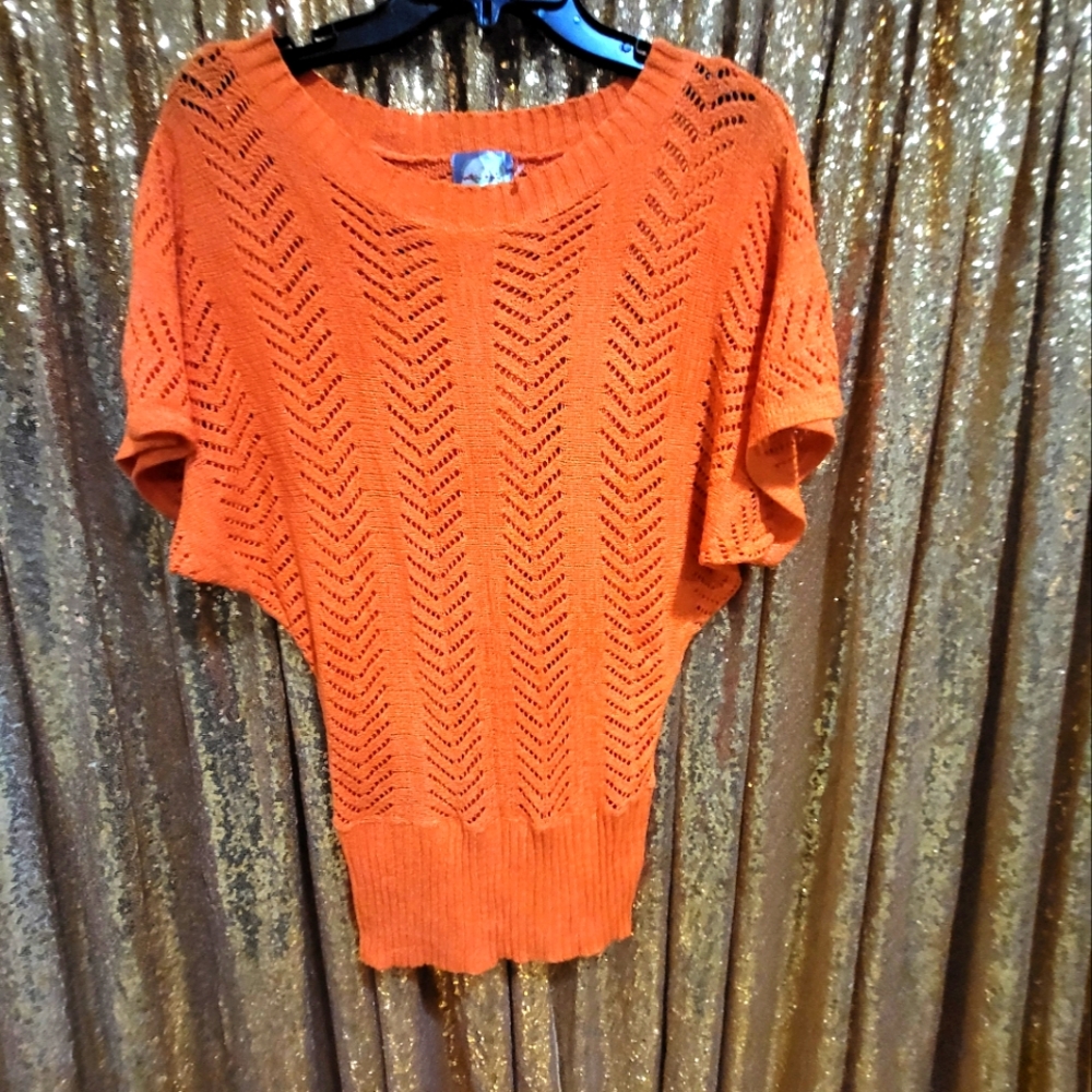 Crochet style boat neck top.